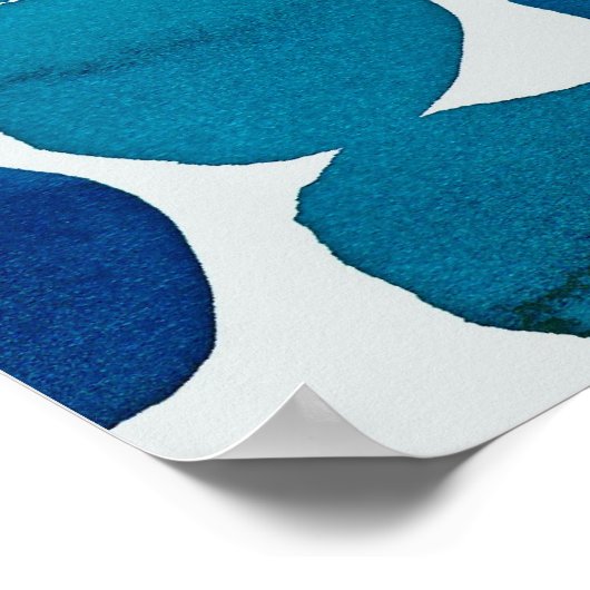 Dots Poster in Blue ポスター (角)