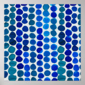 Dots Poster in Blue ポスター (正面)