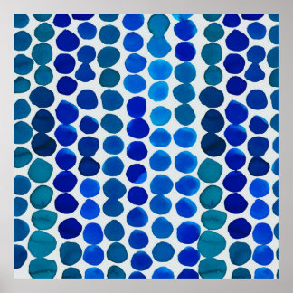 Dots Poster in Blue ポスター