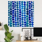 Dots Poster in Blue ポスター (ホームオフィス)