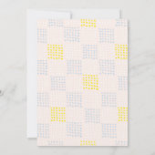 Dots & Squares Pink & Blue Baby Shower Invitation 招待状 (裏面)