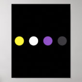 Dots Subtle Nonbinary Flag Enby Pride Trans Lgbtq  ポスター (正面)