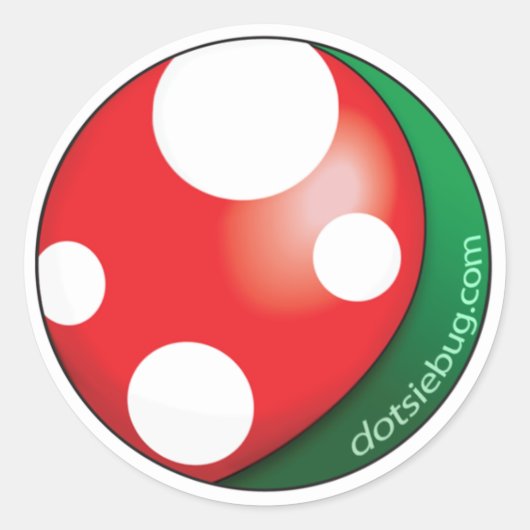 Dotsie Bug Logoスタンプ ラウンドシール (正面)
