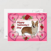 Dottハート&バラバレンタインカード シーズンポストカード (正面/裏面)