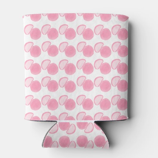 Dotted pink pastel aesthetic weeding can cooler 缶クーラー (裏面)