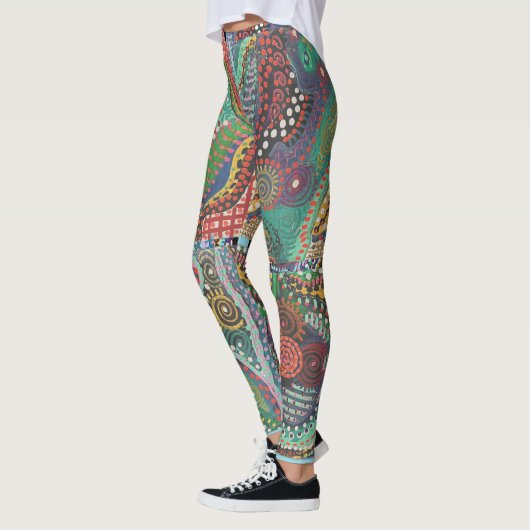 Dotted Tile design Leggings レギンス (左)