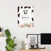 DOTTIEホーリーカウキュートフローラファーム誕生日へようこそ ポスター (ホームオフィス)