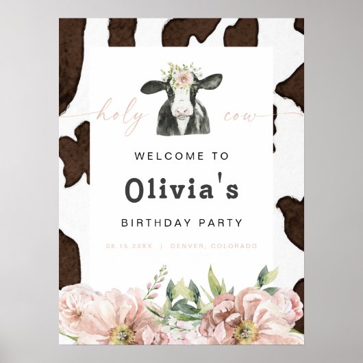 DOTTIEホーリーカウキュートフローラファーム誕生日へようこそ ポスター (正面)