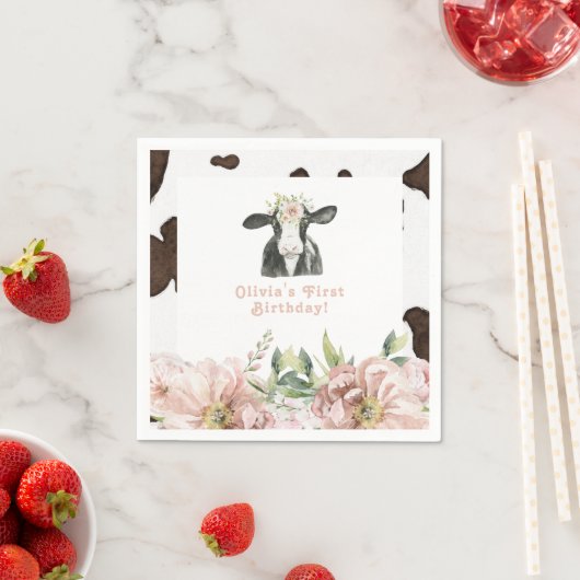 DOTTIEホーリーカウキュートフローラファーム1日の誕生日 スタンダードカクテルナプキン (インサイチュ)