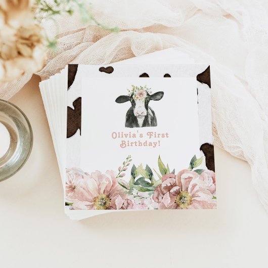DOTTIEホーリーカウキュートフローラファーム1日の誕生日 スタンダードカクテルナプキン