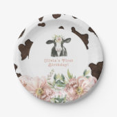 DOTTIEホーリーカウキュートフローラファーム1日の誕生日 ペーパープレート (正面)