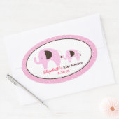 Dottie Elephant （ピンク）カスタム卵形フェイスシール 楕円形シール (封筒)