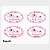 Dottie Elephant （ピンク）カスタム卵形フェイスシール 楕円形シール (シート)