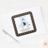 Dottie Elephant (Blue)スクエアベストスティッカー スクエアシール (封筒)