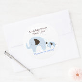 Dottie Elephant Blue Baby Showerお気に入りシール ラウンドシール (封筒)