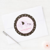 Dottie Elephant (Pink) Favy Stickers 3インチ ラウンドシール (封筒)