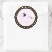Dottie Elephant (Pink) Favy Stickers 3インチ ラウンドシール (バッグ)