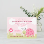 Dottie Ladybug Girl Baby Shower招待状4x6 招待状 (スタンド正面)