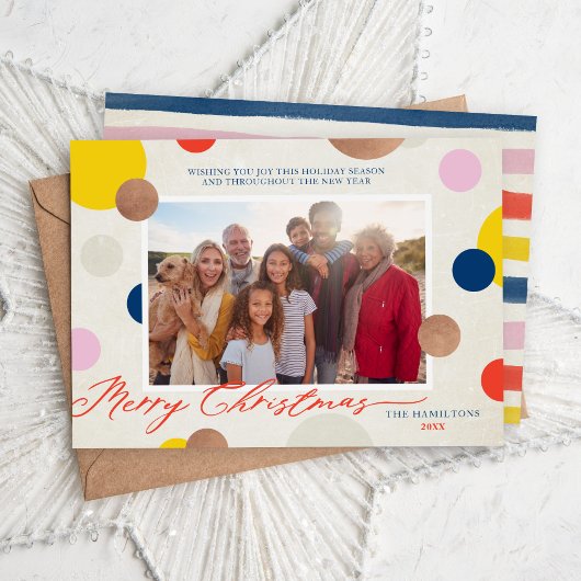 Dottie Merry Christmas Family Photo シーズンカード