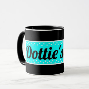 Dottie's Storeロゴコーヒーマグ（ブラック/ブルー/ホワイト） マグカップ