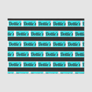Dottie's Storeロゴティッシュペーパー(ブラック&アクア) 薄葉紙