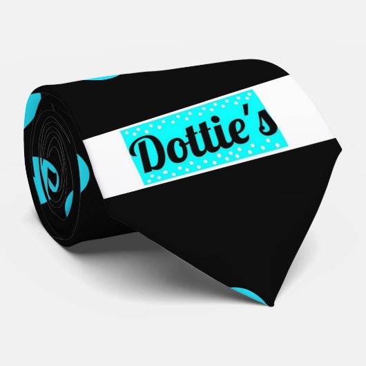 Dottie's Storeロゴ水玉模様ネックタイ（黒） ネクタイ (ロール)