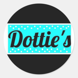 Dottie's Storeロゴ水玉模様ラウンドスティッカー ラウンドシール