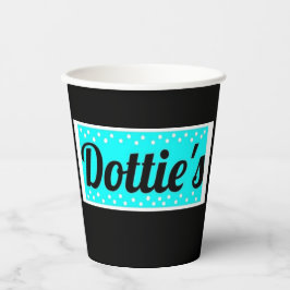 Dottie's Storeロゴ紙カップ（ブラック&アクア） 紙コップ