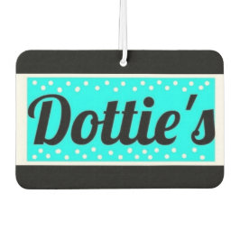 Dottie's Store Logo Car Air Freshener Black & Aqua カーエアーフレッシュナー