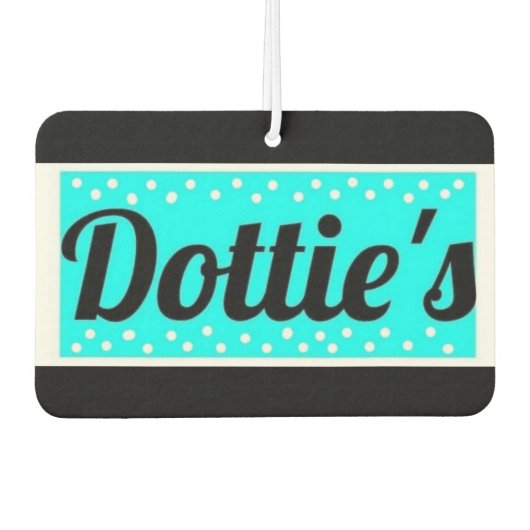 Dottie's Store Logo Car Air Freshener Black & Aqua カーエアーフレッシュナー (正面)