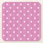 Dottyディライトピンク スクエアペーパーコースター (正面)