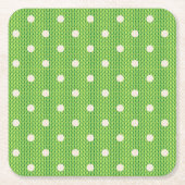 Dottyデライトグリーン スクエアペーパーコースター (正面)