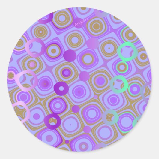 Dottyパープル1クラシックラウンドステッカーAH2010 ラウンドシール (正面)