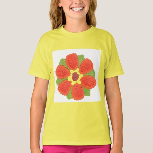 Dottyフラワーガールズスポーツテック競技者Tシャツ Tシャツ (正面)