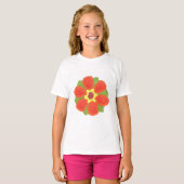 Dottyフラワーガールズ素晴らしジャージーVネックTシャツ Tシャツ (正面フル)