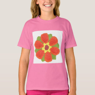Dottyフラワーガールズ素晴らしジャージーVネックTシャツ Tシャツ