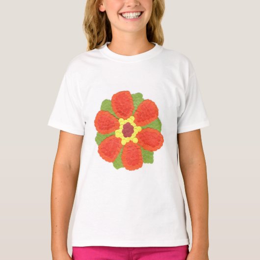 Dottyフラワーガールズ素晴らしジャージーVネックTシャツ Tシャツ (正面)