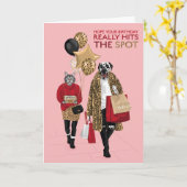 Dotty犬ヒョウ印刷ヒットスポット誕生日 カード (黄色い花)