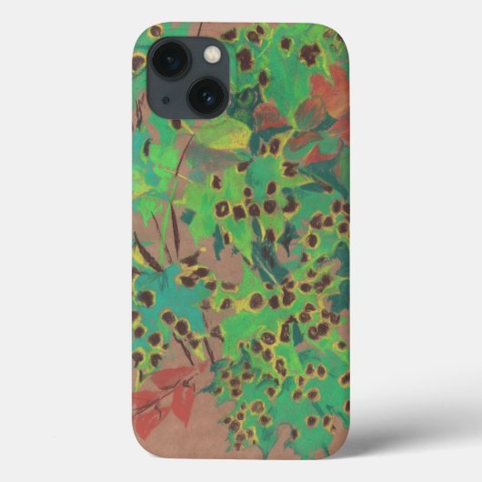 Dotty葉フローラ、秋の、緑、黄色と茶色 Case-Mate iPhoneケース (裏面)