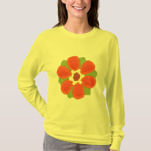 Dotty フラワーウィメンズ基本長袖Tシャツ Tシャツ