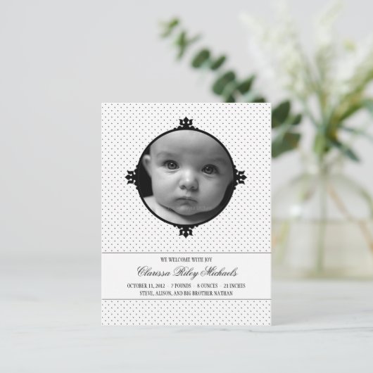 Dotty Delight写真誕生のお知らせ 案内ポストカード (スタンド正面)