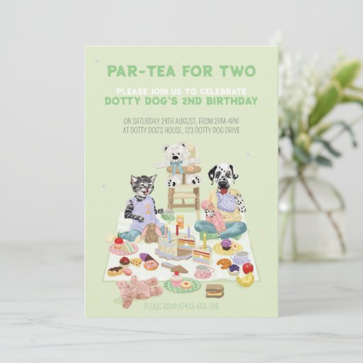 Dotty Dog Part-tea for 2 Birthday 招待状 (スタンド正面)