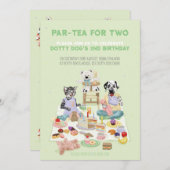 Dotty Dog Part-tea for 2 Birthday 招待状 (正面/裏面)