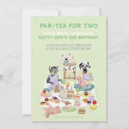 Dotty Dog Part-tea for 2 Birthday 招待状