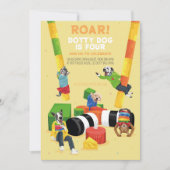 Dotty Dog Roarソフト遊4歳の誕生日パーティー 招待状 (正面)