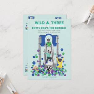Dotty Dog Wild & Three 3Rd Birthday 招待状