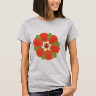 Dotty Flower Women's Plus-Size 3/4スリーブラグラン Tシャツ