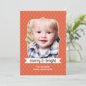 Dotty over Christmas Tangerineフォトホリデーカード シーズンカード (スタンド正面)