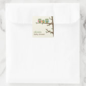 Dotty Owlsスティッカーまたはギフトラベルスティッカーに好意 スクエアシール (バッグ)