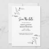 Double スタイリッシュ Sided素朴写真の日付を保存 セーブザデート (裏面)